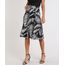 Saia-Feminina-Midi-Estampada-de-Folhagem-com-Fenda-Preta-9546990-Preto_1