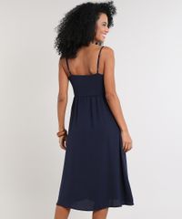 Vestido-Feminino-Midi-com-Bolso-e-Botoes-Azul-Marinho-9569789-Azul_Marinho_2