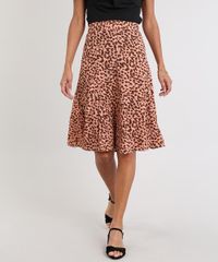 Saia-Feminina-Midi-Estampada-Animal-Print-com-Fenda-Coral-9546988-Coral_1