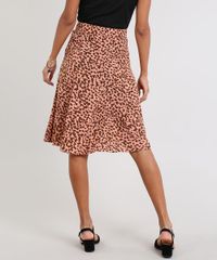 Saia-Feminina-Midi-Estampada-Animal-Print-com-Fenda-Coral-9546988-Coral_2