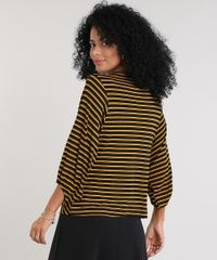 Blusa-Feminina-Ampla-Listrada-Manga-7-8-Decote-V-Preta-9613973-Preto_2