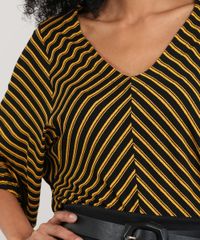 Blusa-Feminina-Ampla-Listrada-Manga-7-8-Decote-V-Preta-9613973-Preto_4