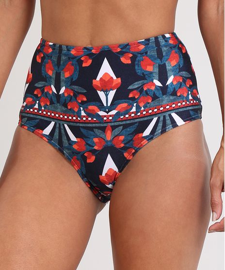 Biquini-Calcinha-Hot-Pant-Estampado-Floral-Geometrico-com-Protecao-UV50---Azul-Marinho-9566663-Azul_Marinho_1