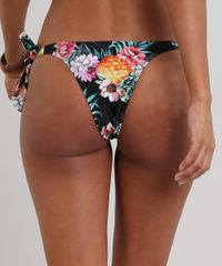 Biquini-Calcinha-Tanga-Estampado-Floral-com-Protecao-UV50---Preto-9566643-Preto_2