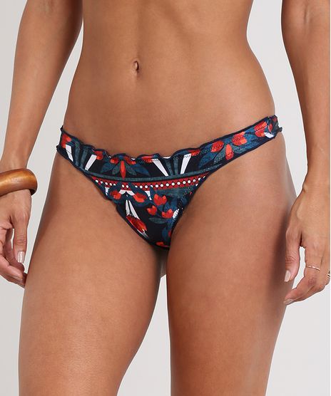 Biquini-Calcinha-Tanga-Levanta-Bumbum-Estampado-Floral-Geometrico-com-Protecao-UV50--Azul-Marinho-9566660-Azul_Marinho_1