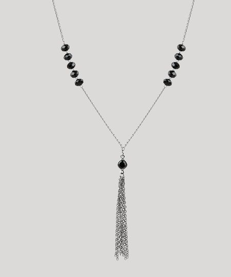 Colar-Feminino-Folheado-Longo-com-Tassel-de-Corrente-Grafite-9544849-Grafite_1