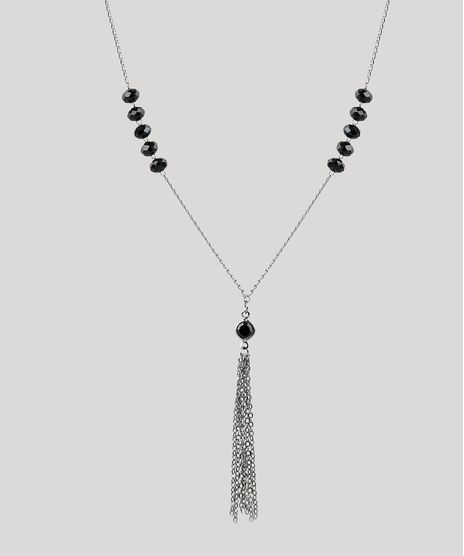Colar-Feminino-Folheado-Longo-com-Tassel-de-Corrente-Grafite-9544849-Grafite_1