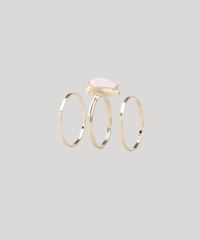 Kit-de-3-Aneis-Femininos-Folheados-com-Pedra-Zirconia-Dourado-9544859-Dourado_1