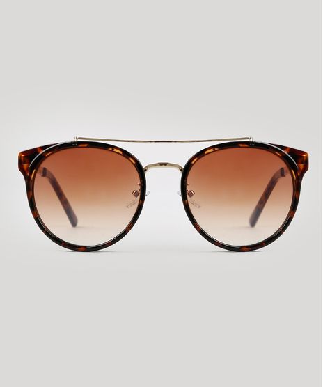 Oculos-de-Sol-Redondo-Unissex-Oneself-Tartaruga-9671605-Tartaruga_1