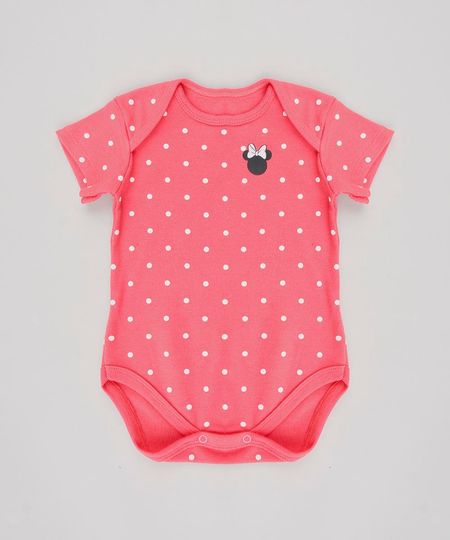Body-Infantil-Minnie-Estampado-de-Poa-Manga-Curta-Coral-9601972-Coral_1
