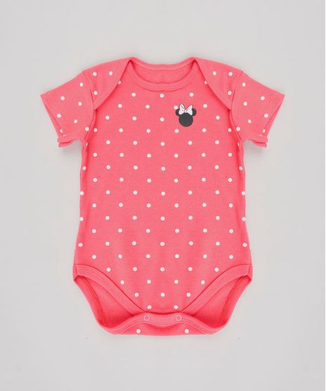 Body-Infantil-Minnie-Estampado-de-Poa-Manga-Curta-Coral-9601972-Coral_1