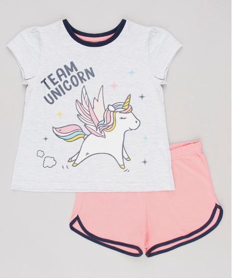 Pijama-Infantil--Team-Unicorn--com-Glitter-Manga-Curta-Cinza-Mescla-Claro-9629792-Cinza_Mescla_Claro_1