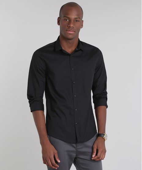 Camisa-Masculina-Slim-Basica-Manga-Longa-Preta-9521525-Preto_1