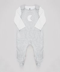 Conjunto-Infantil-de-Camiseta-Listrada-Manga-Longa-Off-White---Macacao-Lua-em-Plush-Sem-Manga-Cinza-Mescla-9451020-Cinza_Mescla_1