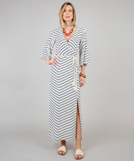 Vestido-Feminino-Longo-Estampado-Geometrico-com-Cinto-Manga-3-4-Off-White-9548556-Off_White_1