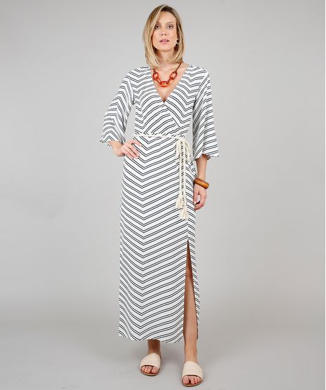 Vestido-Feminino-Longo-Estampado-Geometrico-com-Cinto-Manga-3-4-Off-White-9548556-Off_White_1