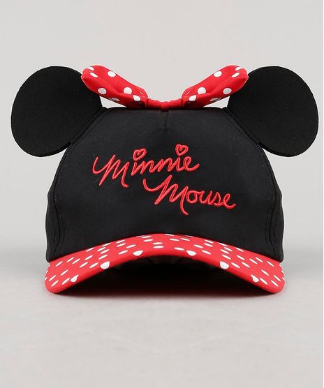 Bone-Infantil-Aba-Curva-Minnie-com-Orelhas-e-Laco-Preto-9639396-Preto_1