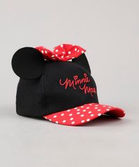 Bone-Infantil-Aba-Curva-Minnie-com-Orelhas-e-Laco-Preto-9639396-Preto_2