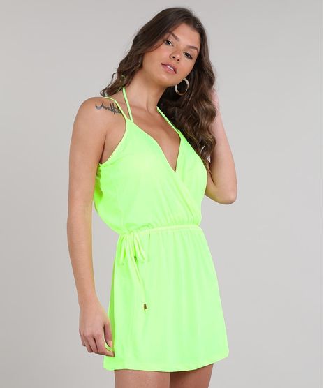 Saida-de-Praia-Feminina-Transpassada-Decote-V-Profundo-Alcas-Finas-Verde-Neon-9544272-Verde_Neon_1