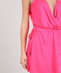 Saida-de-Praia-Feminina-Transpassada-Decote-V-Profundo-Alcas-Finas-Rosa-Neon-9544271-Rosa_Neon_4