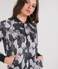 Jaqueta-Bomber-Feminina-Estampada-de-Folhagens-com-Bolso-Preta-9271166-Preto_4
