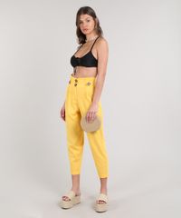Calca-Feminina-Clochard-Com-Linho---Botoes-Mostarda-9612506-Mostarda_3