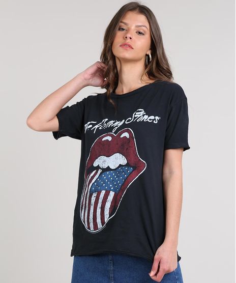 Blusa-Feminina-The-Rolling-Stones-Manga-Curta-Decote-Redondo-Preto-9642078-Preto_1