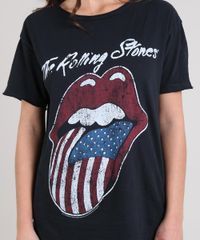 Blusa-Feminina-The-Rolling-Stones-Manga-Curta-Decote-Redondo-Preto-9642078-Preto_4