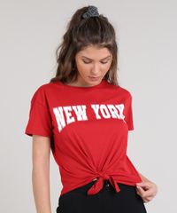 Blusa-Feminina--New-York--Manga-Curta-Decote-Redondo-Vermelho-9622728-Vermelho_1