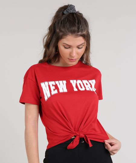 Blusa-Feminina--New-York--Manga-Curta-Decote-Redondo-Vermelho-9622728-Vermelho_1