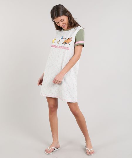 Camisola-Feminina-Hakuna-Matata-Rei-Leao-Manga-Curta-Cinza-Mescla-Claro-9620188-Cinza_Mescla_Claro_1