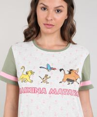Camisola-Feminina-Hakuna-Matata-Rei-Leao-Manga-Curta-Cinza-Mescla-Claro-9620188-Cinza_Mescla_Claro_3