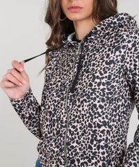 Blusao-Feminino-Estampado-Animal-Print-em-Moletom-com-Ziper--Bege-9615692-Bege_4