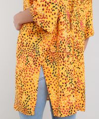 Kimono-Feminino-Estampado-Floral-Com-Fendas-Amarelo-9514237-Amarelo_4