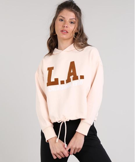 Blusao-Feminino--L-A--com-Capuz-em-Moletom-Rosa-Claro-9635601-Rosa_Claro_1