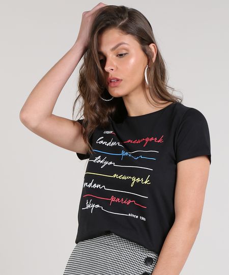 Blusa-Feminina--Urban--Manga-Curta-Decote-Redondo-Preta-9634717-Preto_1