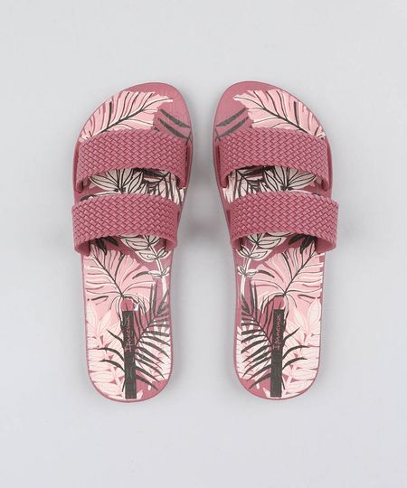 Chinelo-Slide-Feminino-Ipanema-com-Tiras-Texturizadas-Estampado-de-Folhagem-Vinho-9210416-Vinho_1