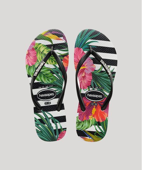 Chinelo-Feminino-Havaianas-Slim-Listrado-com-Flores-Preto-9271085-Preto_1