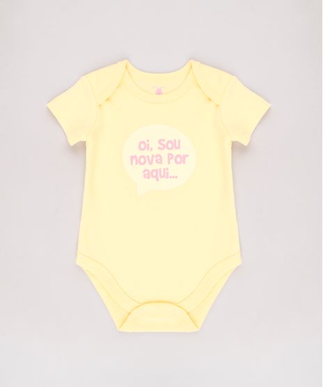 Body-Infantil--Oi-sou-nova-por-aqui-----Manga-Curta-Amarelo-9586875-Amarelo_1