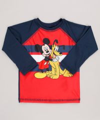 Camiseta-de-Praia-Infantil-Estampada-Mickey---Pluto-Manga-Longa-Gola-Careca-com-Protecao-UV50--Vermelha-9629357-Vermelho_1