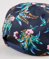 Bone-Masculino-Estampado-de-Folhagens-Aba-Reta-Azul-Marinho-9639010-Azul_Marinho_3