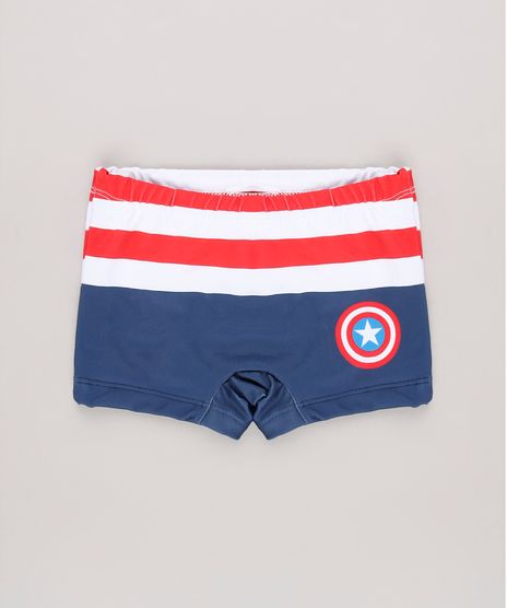 Sunga-Boxer-Infantil-Estampada-Capitao-America-com-Protecao-UV50---Azul-Escuro-9630795-Azul_Escuro_1