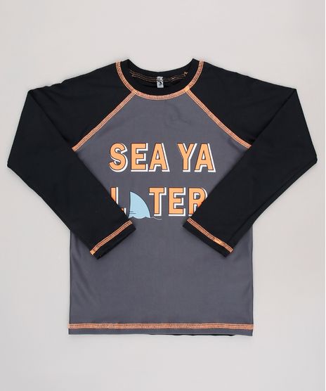 Camiseta-de-Praia-Infantil--Sea-Ya-Later--Manga-Longa-Gola-Careca-com-Protecao-UV50--Cinza-9630891-Cinza_1