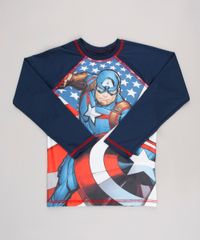 Camiseta-de-Praia-Infantil-Estampada-Capitao-America-Manga-Longa-Gola-Careca-com-Protecao-UV50--Azul-Escuro-9630794-Azul_Escuro_1