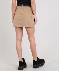 Saia-de-Sarja-Feminina-Curta-Com-Cinto-Kaki-9664026-Kaki_2