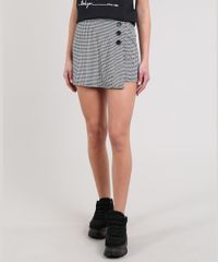 Short-Saia-Feminino-com-Botoes-Estampado-Xadrez-Vichy-Preto-9626171-Preto_1
