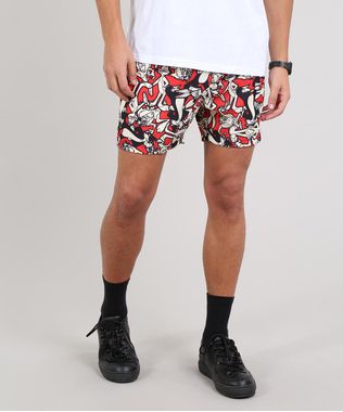 Short-Masculino-Looney-Tunes-Estampado-com-Bolso-Vermelha-9610078-Vermelho_1