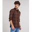 Camisa-Masculina-Estampada-Xadrez-Manga-Longa--Marrom-Escuro-9531924-Marrom_Escuro_1