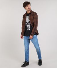 Camisa-Masculina-Estampada-Xadrez-Manga-Longa--Marrom-Escuro-9531924-Marrom_Escuro_3