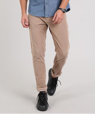 Calca-Jeans-Masculina-Skinny-em-Veludo-Cotele-Kaki-9638429-Kaki_1